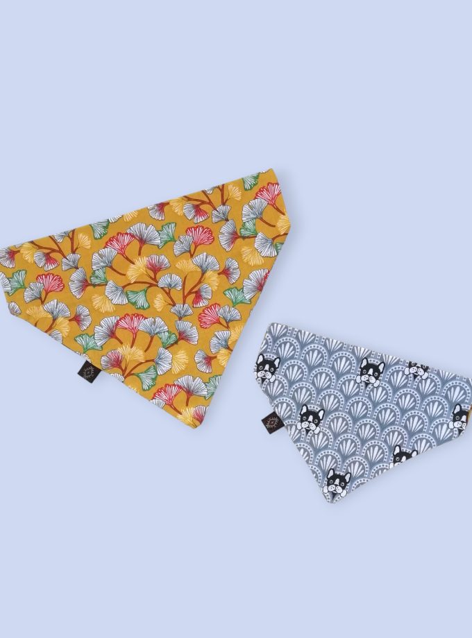 Color Ginkgo Leaves & Little Fella μπαντάνα σκύλου